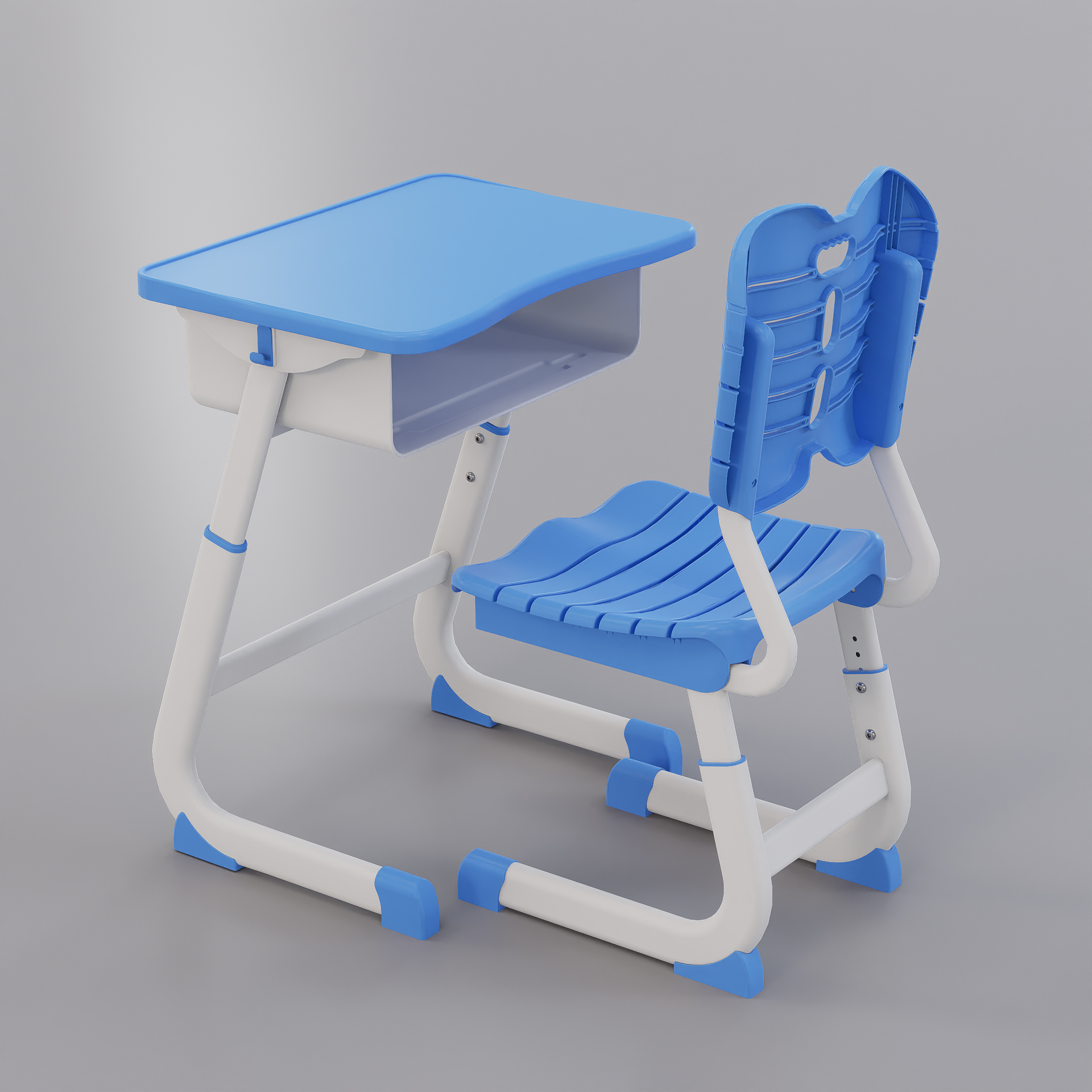 单人升降 L 型课桌椅