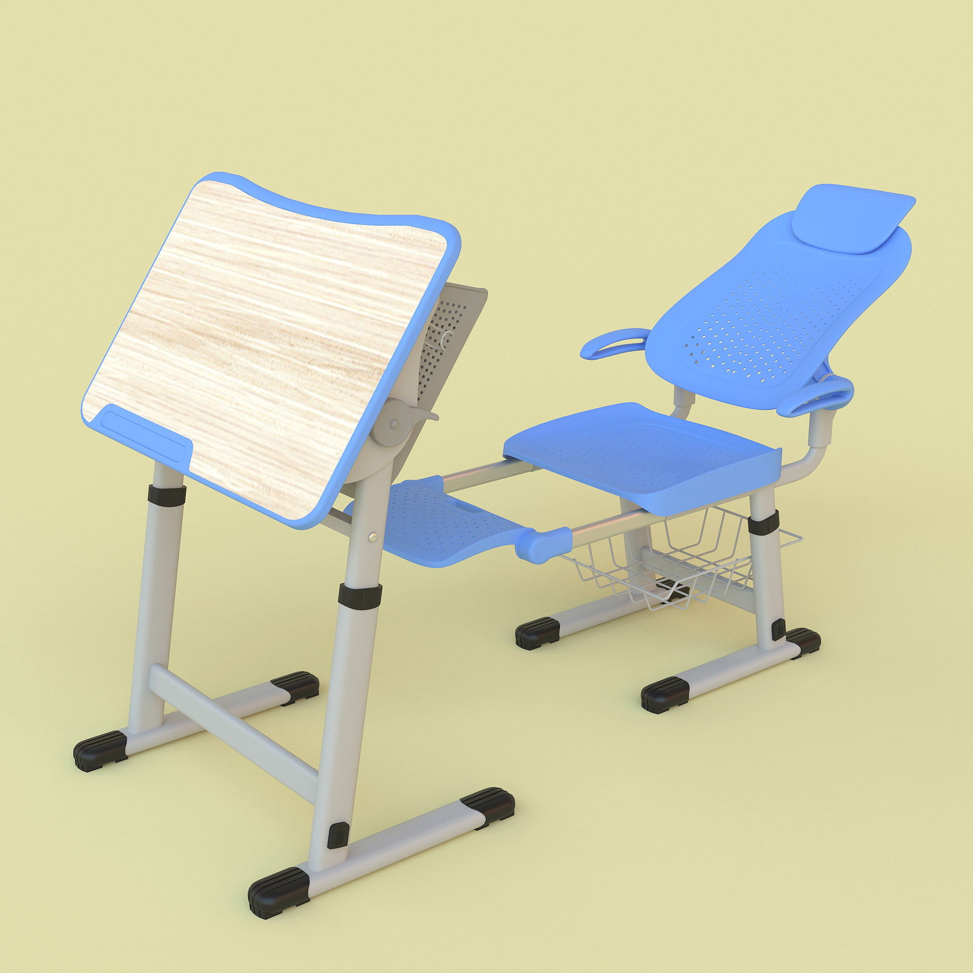 舒适久坐午休课桌椅