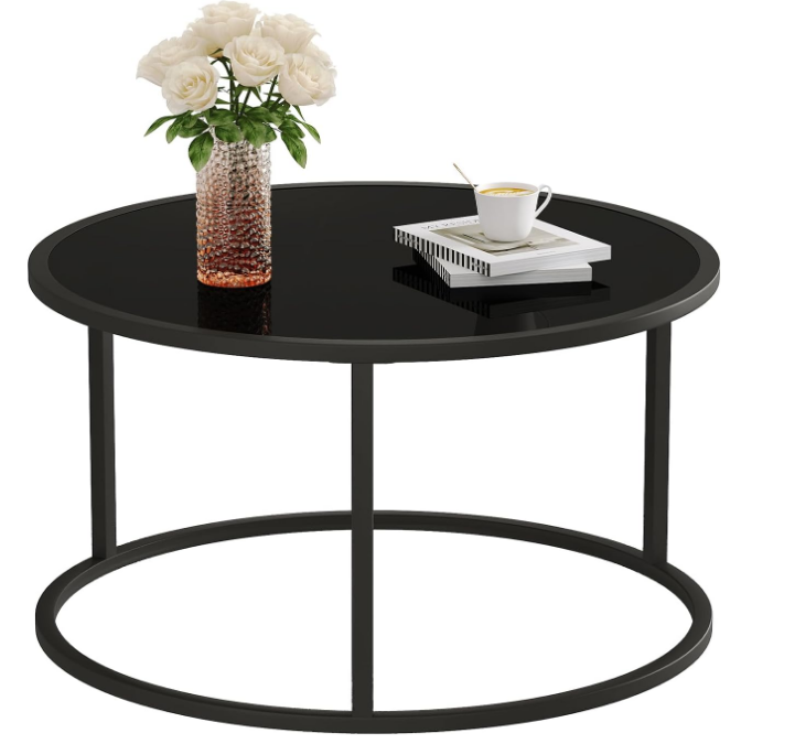 钢化玻璃金属支架茶几